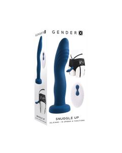 Gender X Snuggle Up Dual Motor Strap On Vibe w/Harness - Blue